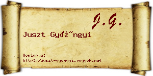Juszt Gyöngyi névjegykártya